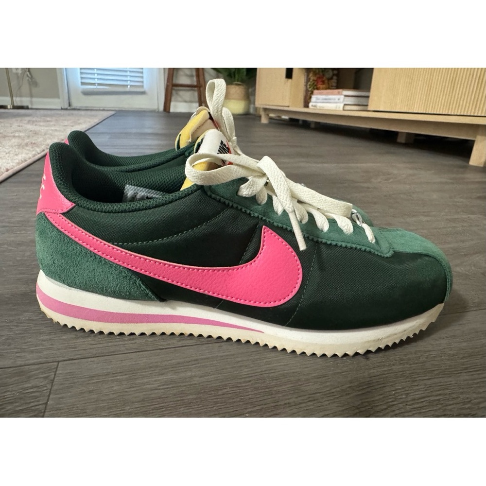 Nike Cortez Green and Pink Sneakers